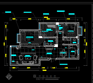 三居室住宅装修施工图纸免费下载 - 建筑装修图 - 土木工程网